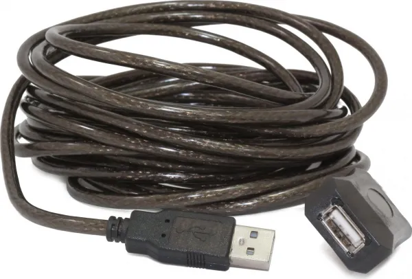 GEMBIRD USB 2.0 aktívny predlžovací kábel, 10 m, čierny