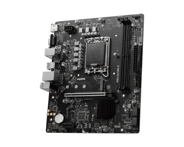 MSI MB Sc LGA1700 PRO H610M-E, Intel H610, 2xDDR5, 1xHDMI, 1xVGA, mATX