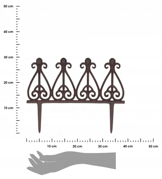 Esschert Design Záhradný plôtik Floura 29 cm hnedý