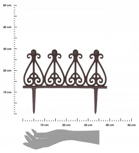 Esschert Design Záhradný plôtik Floura 29 cm hnedý
