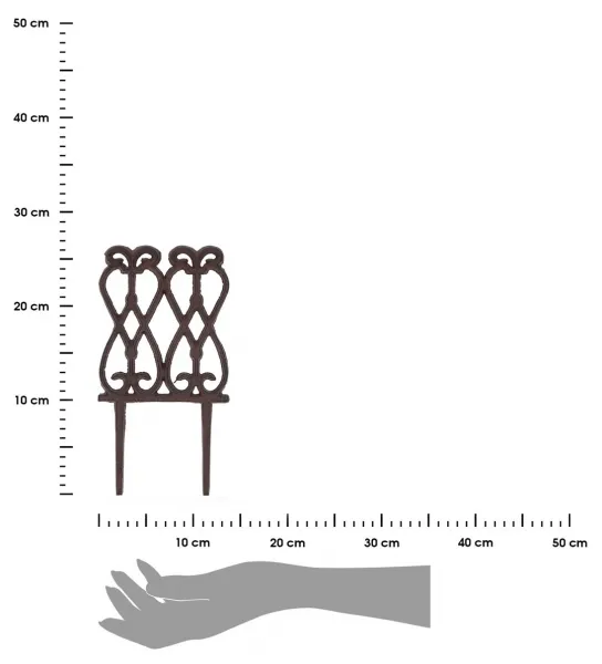 Esschert Design Záhradný plôtik Noria 13,9x26,8 cm hnedý