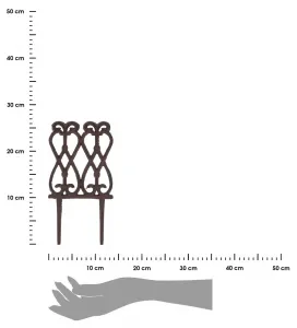 Esschert Design Záhradný plôtik Noria 13,9x26,8 cm hnedý