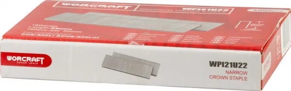 Spony do sponkovačky Worcraft CNS-S20Li / CNS-S20LiH, 22 mm, sponky Typ U, bal. 5000 ks