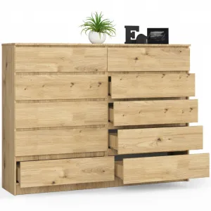 Ak furniture Komoda Kuba 160 cm 10 zásuviek dub artisan