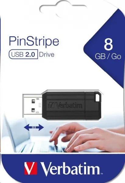 VERBATIM Flash disk 8 GB Store 'n' Go PinStripe, čierny