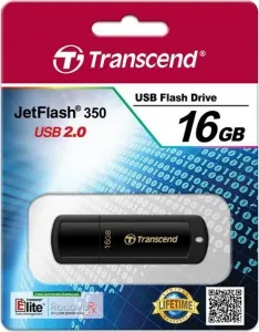 TRANSCEND Flash disk 16GB JetFlash®350, USB 2.0 (R:13/W:4 MB/s) čierna