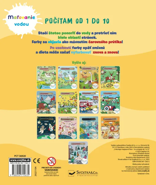Maľovanie vodou - Počítam od 1 do 10