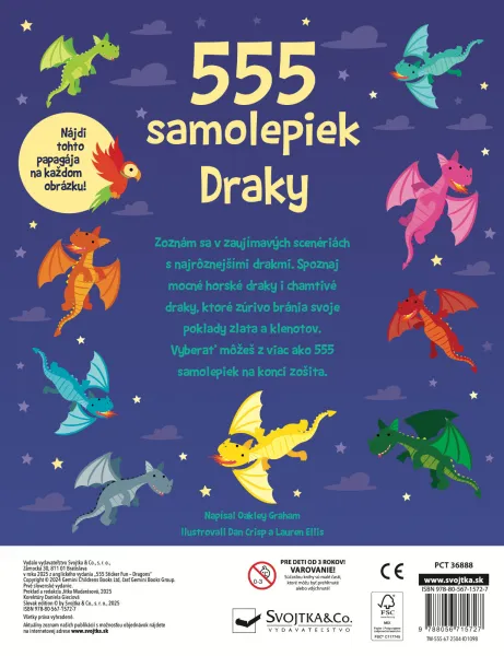 555 samolepiek - Draky