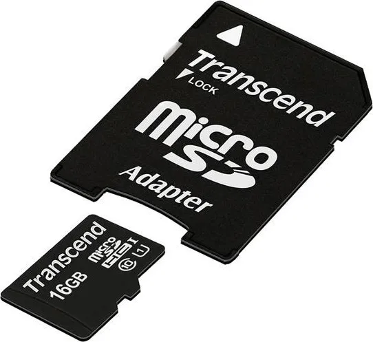 Karta TRANSCEND MicroSDHC 16GB Premium, Class 10 UHS-I 300x + adaptér