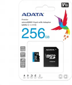 A-Data Karta ADATA MicroSDHC 256GB UHS-I Class 10, Premier + adaptér