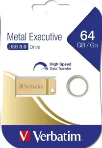 VERBATIM Flash Disk 64GB Metal Executive, USB 3.0, zlatá