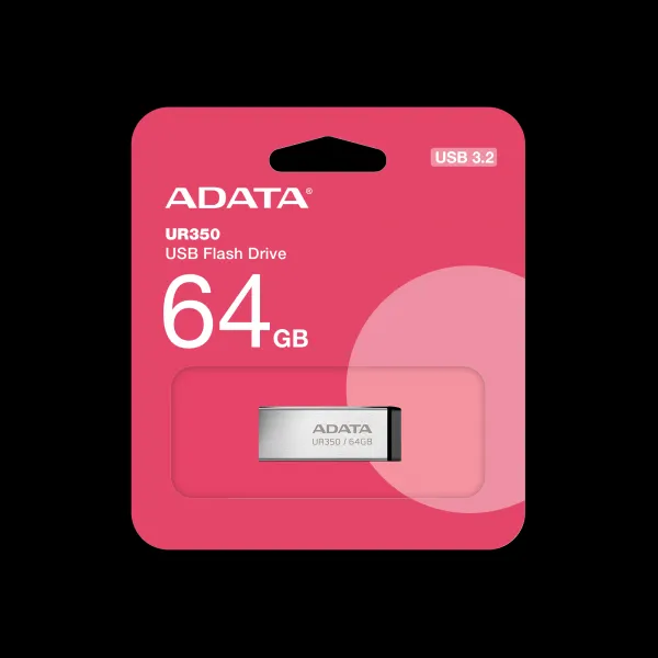 A-Data ADATA Flash Disk 64GB UR350, USB 3.2 Dash Drive, kov černá