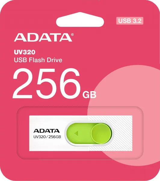 A-Data ADATA Flash Disk 256GB UV320, USB 3.2, bílo-zelená