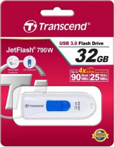TRANSCEND Flash disk 32GB JetFlash®790, USB 3.1 (R:90/W:25 MB/s) biela/modrá