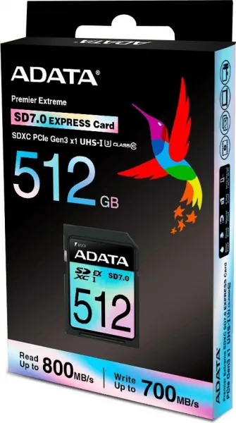 A-Data ADATA SDXC karta 512GB Express, PCIe Gen3, UHS-I, C10, V30, (R:800/W:700 MB/s)