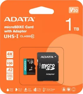 A-Data ADATA MicroSDXC karta 1TB Premier Pro UHS-I V30S (R:100/W:80 MB/s) + SD adaptér