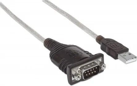 MANHATTAN Prevodník USB na sériový port (USB AM/DB9M, RS232), Polybag
