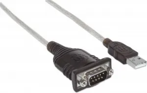 MANHATTAN Prevodník USB na sériový port (USB AM/DB9M, RS232), Polybag