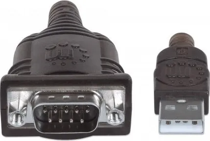 MANHATTAN Prevodník USB na sériový port (USB AM/DB9M, RS232), Polybag