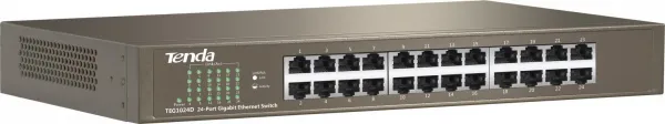 Tenda TEG1024D 24-portový gigabitový ethernetový prepínač, 10/100/1000 Mb/s, bez ventilátora, montáž do racku