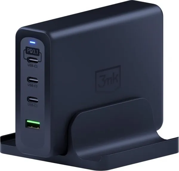 3mk nabíjecí stanice - Hyper Charging Station, 240 W, GaN, 3x USB-C + 1x USB-A