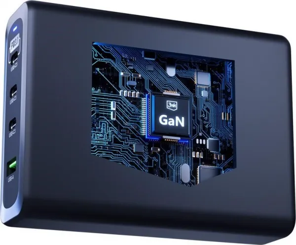 3mk nabíjecí stanice - Hyper Charging Station, 240 W, GaN, 3x USB-C + 1x USB-A