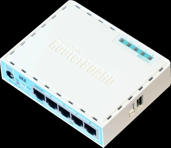 MikroTik RouterBOARD hEX, 880MHz dual-core CPU, 256MB RAM, 5x LAN, USB, microSD slot, vč. L4 licence