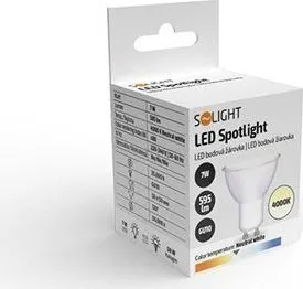 Solight LED žárovka, bodová , 7W, GU10, 3000K, 595lm, bílá