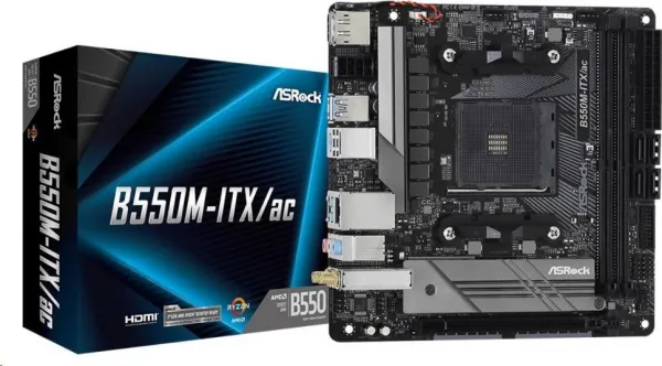 ASRock MB Sc AM4 B550M-ITX/AC, AMD B550M, 2xDDR4, HDMI, DP