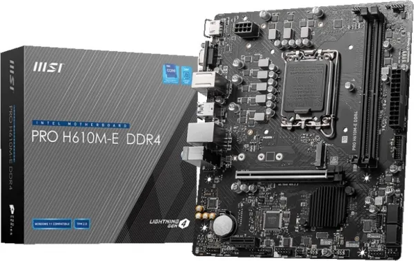 MSI MB Sc LGA1700 PRO H610M-E DDR4, Intel H610, 2xDDR4, 1xHDMI, 1xVGA, mATX