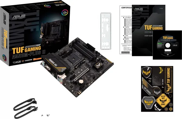 ASUS MB Sc AM4 TUF GAMING A520M-PLUS II, AMD A520, 4xDDR4, 1xDP, 1xHDMI, VGA, mATX