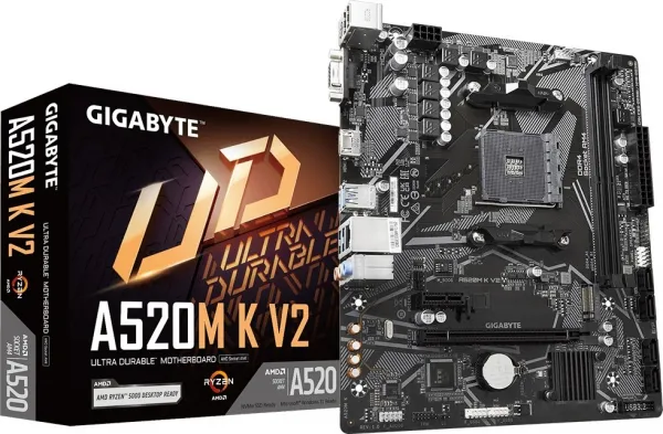 GIGABYTE MB Sc AM4 A520M K V2, AMD A520M, 2xDDR4, 1xHDMI, 1xVGA, mATX