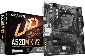 GIGABYTE MB Sc AM4 A520M K V2, AMD A520M, 2xDDR4, 1xHDMI, 1xVGA, mATX