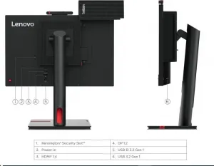 LENOVO LCD ThinkCentre TIO 24 Gen5 - 23.8" FHD IPS touch ,16:9,6 ms,250 nits,1000:1,DP,HDMI,VESA,PIVOT,3Y