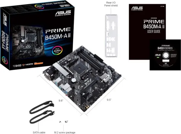 ASUS MB Sc AM4 PRIME B450M-A II, AMD B450, 4xDDR4, 1xHDMI, 1xDVI, 1xVGA, mATX