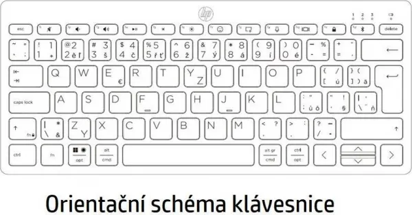 HP Inc. HP 350 BLK Compact Multi-Device Keyboard - klávesnice