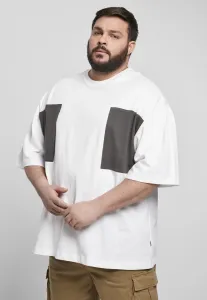 Large double pocket T-shirt white/asphalt