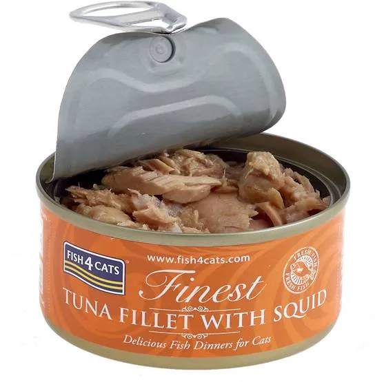 FISH4CATS Konzerva pre mačky Finest tuniak s kalmárom 70g