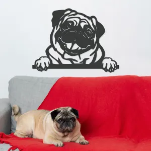 Drevený obraz - Mops