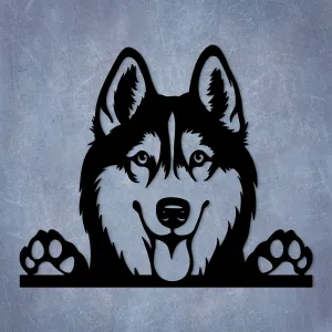 Nástenný drevený obraz - Sibírsky husky