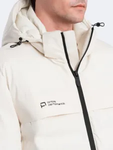 Zimná bunda prešívaná pre pánov krémová