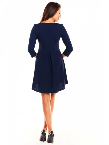 Awama Woman's Dress A663 Navy Blue