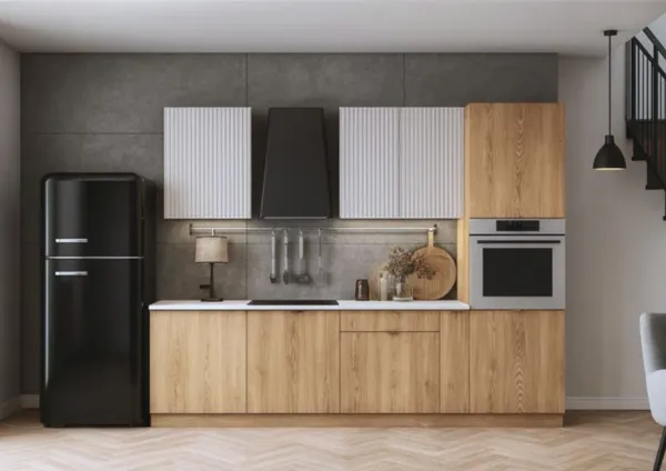 Artstolk Kuchynská linka SOFIA B | dub cremona/béžová 260 cm Prevedenie: s pracovnou doskou
