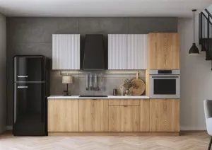 Artstolk Kuchynská linka SOFIA B | dub cremona/béžová 260 cm Prevedenie: s pracovnou doskou
