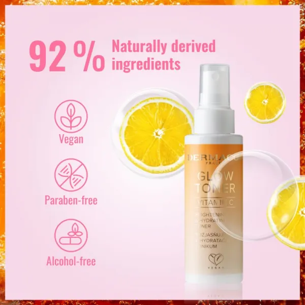 Dermacol Glow Toner pleťové tonikum v spreji pre rozjasnenie a hydratáciu 100 ml