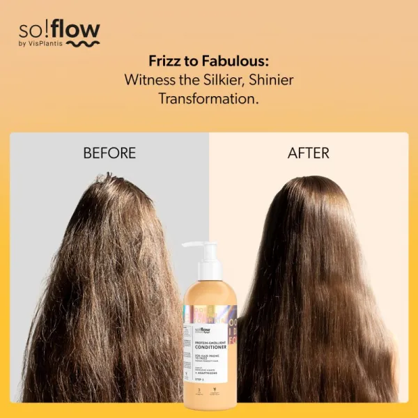 so!flow Medium Porosity Hair Protein-Emollient Conditioner hydratačný a uhladzujúci kondicionér proti krepateniu 400 ml