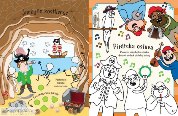Pirátsky lodný denník so samolepkami