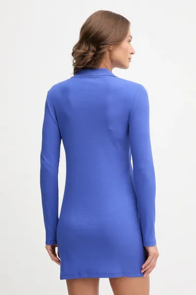 Šaty Calvin Klein Jeans fialová farba, mini, áčkový strih, LV047D214G