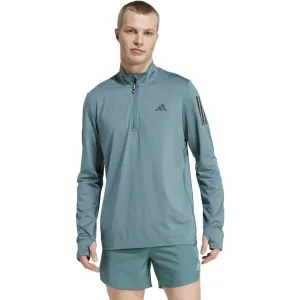 adidas OWN THE RUN HALF-ZIP Pánske bežecké tričko, tyrkysová, veľkosť