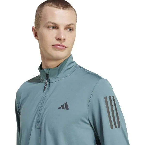 adidas OWN THE RUN HALF-ZIP Pánske bežecké tričko, tyrkysová, veľkosť